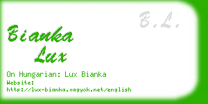bianka lux business card